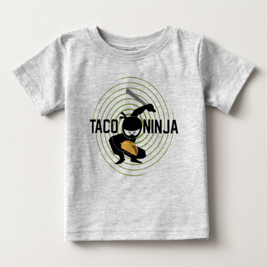 Taco Ninja Design - Baby Fine Jersey T-Shirt (Voorkant)