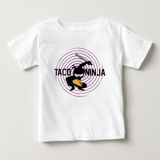 Taco Ninja Design - Baby Fine Jersey T-Shirt (Voorkant)