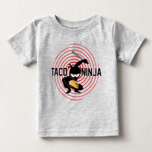 Taco Ninja Design - Baby Fine Jersey T-Shirt (Voorkant)