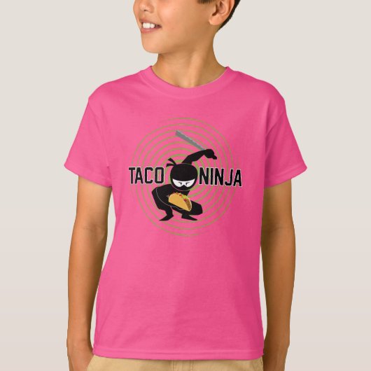 Taco Ninja Design - Kinderen Basic T-Shirt (Voorkant)