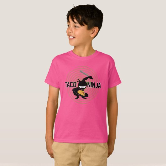Taco Ninja Design - Kinderen Basic T-Shirt (Voorkant volledig)