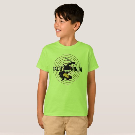 Taco Ninja Design - Kinderen Basic T-Shirt (Voorkant volledig)
