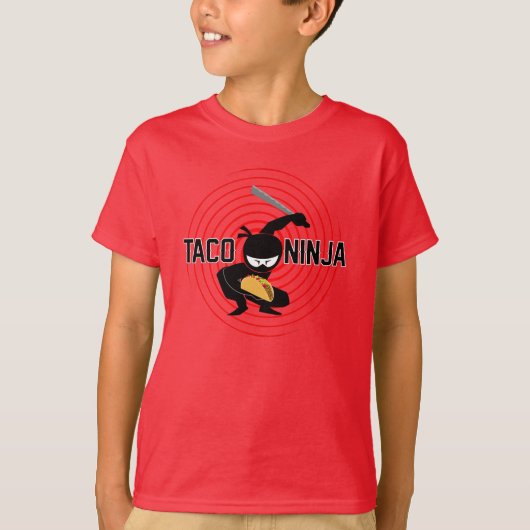 Taco Ninja Design - Kinderen Basic T-Shirt (Voorkant)