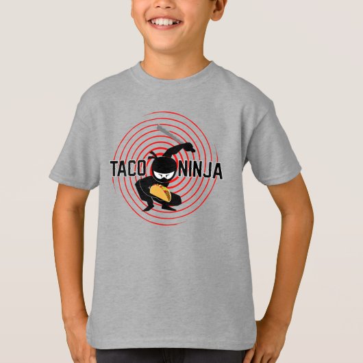 Taco Ninja Design - Kinderen Basic T-Shirt (Voorkant)
