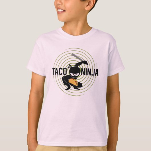 Taco Ninja Design - Kinderen Basic T-Shirt (Voorkant)