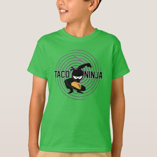Taco Ninja Design - Kinderen Basic T-Shirt (Voorkant)