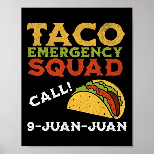 Taco Noodoproep 9 Juan Funny Cinco de May Poster (Voorkant)