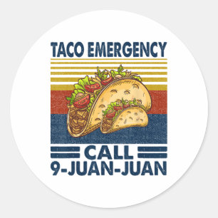 Taco Noodoproep 9 Juan Funny Cinco de May Ronde Sticker