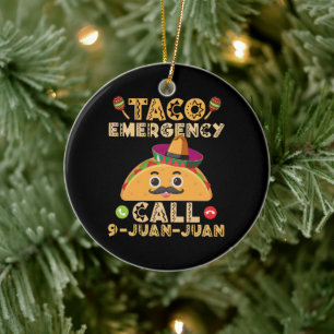 Taco Noodoproep Grappig Cinco de Mayo Mexicaans Keramisch Ornament