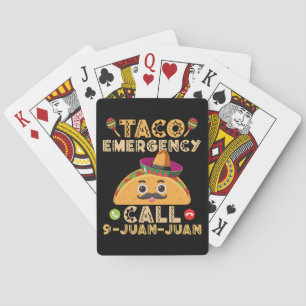 Taco Noodoproep Grappig Cinco de Mayo Mexicaans Pokerkaarten