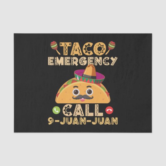Taco Noodoproep Grappig Cinco de Mayo Mexicaans Tissuepapier (Voorkant)