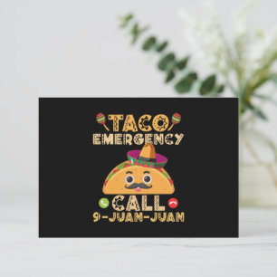Taco noodoproep Grappige Cinco de Mayo Mexicaan Bedankkaart