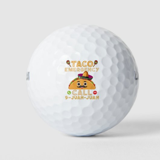 Taco noodoproep Grappige Cinco de Mayo Mexicaan Golfballen (Voorkant)