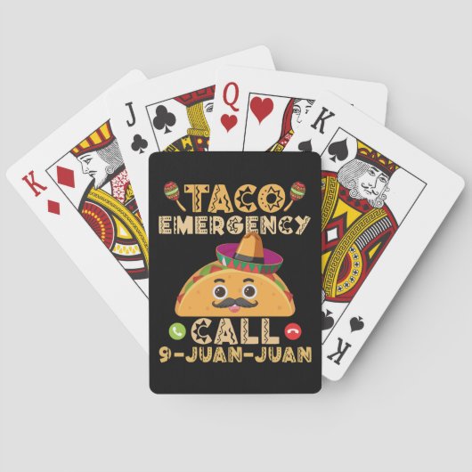 Taco noodoproep Grappige Cinco de Mayo Mexicaan Pokerkaarten (Achterkant)