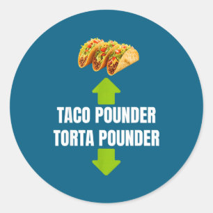 Taco onder Torta onder Grappige Torta Liefhebber L Ronde Sticker