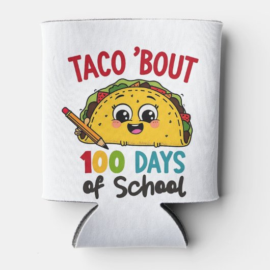 Taco ongeveer 100 dagen van de school Grappige Ler Blikjeskoeler (Voorkant)