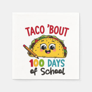 Taco ongeveer 100 dagen van de school Grappige Ler Servet