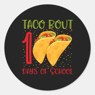 Taco ongeveer 100 schooldagen 100 schooldagen ronde sticker