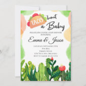 Taco Over Baby Bloem Cactus Baby shower Uitnodigen Kaart (Voorkant)