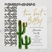 Taco over baby Cactus Couples Shower Invite card Kaart (Voorkant / Achterkant)