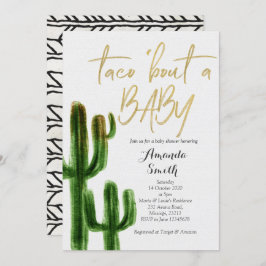 Taco over baby Cactus Couples Shower Invite card Kaart