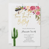 Taco over baby Floral Couples Shower Invitation Kaart (Voorkant)