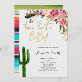 Taco over baby Floral Couples Shower Invitation Kaart