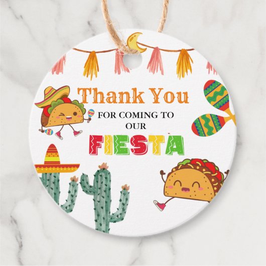 Taco over Baby Mexicaans Baby shower Dank u Bedankjes Labels (Voorkant)