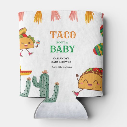 Taco over Baby Mexicaanse Baby Shower favorieten Blikjeskoeler (Achterkant)