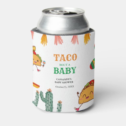 Taco over Baby Mexicaanse Baby Shower favorieten Blikjeskoeler (Blikje Achterkant)