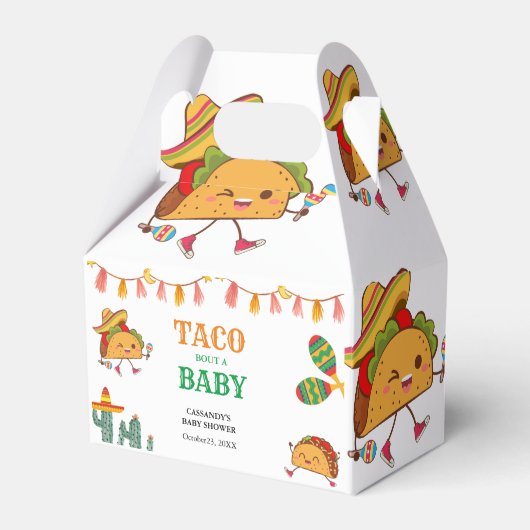 Taco over Baby Mexicaanse Baby shower gunsten Bedankdoosjes (Voorkant Zijde)