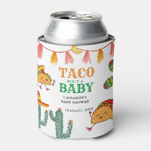 Taco over Baby Mexicaanse Baby shower gunsten Blikjeskoeler (Blikje Voorkant)