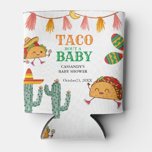 Taco over Baby Mexicaanse Baby shower gunsten Blikjeskoeler (Voorkant)