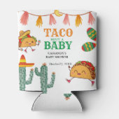 Taco over Baby Mexicaanse Baby shower gunsten Blikjeskoeler (Achterkant)