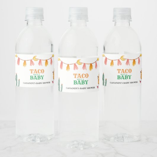Taco over Baby Mexicaanse Baby shower gunsten Waterfles Etiket (Flessen)