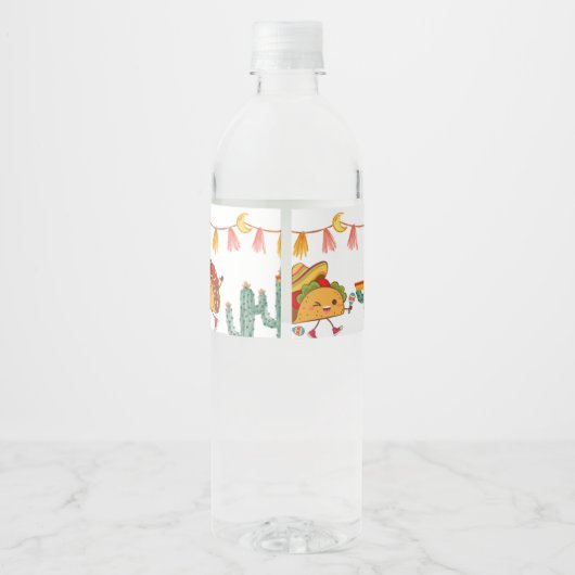 Taco over Baby Mexicaanse Baby shower gunsten Waterfles Etiket (Achterkant)