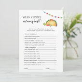 Taco over baby shower spel kaart (Staand voorkant)