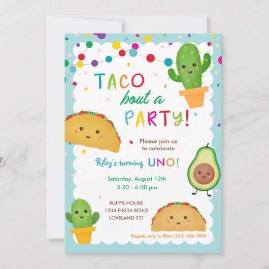 Taco over de feestdag kaart (Voorkant)