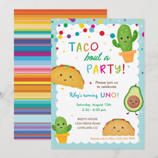 Taco over de feestdag kaart (Voorkant / Achterkant)