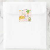 Taco over de grote verjaardag van het één-vijfdeth vierkante sticker (Tas)