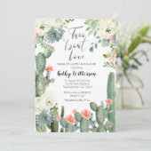 Taco over de uitnodiging van het Baby shower Love (Staand voorkant)