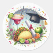 Taco ‘Over een Aanstaande Afstuderen Ronde Sticker (Voorkant)