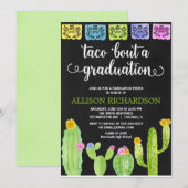 Taco over een afgestudeerpartij fiesta chalkboard kaart (Voorkant / Achterkant)