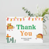 Taco over een Baby Baby shower bedankpas Kaart (Staand voorkant)