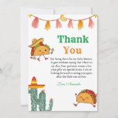 Taco over een Baby Baby shower bedankpas Kaart (Voorkant)