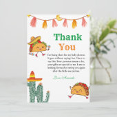 Taco over een Baby Baby shower bedankpas Kaart (Staand voorkant)