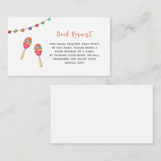 Taco Over een Baby, Baby shower Boek Aanvraag Informatiekaartje (Voorkant / Achterkant)