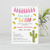 Taco over een Baby Baby shower uitnodiging (Staand voorkant)