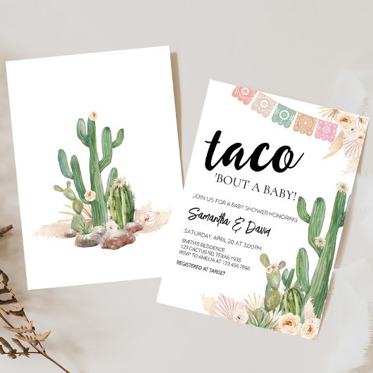 Taco over een Baby Boho Baby shower Kaart