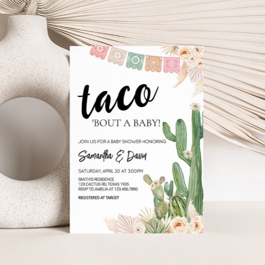Taco over een Baby Boho Baby shower Kaart